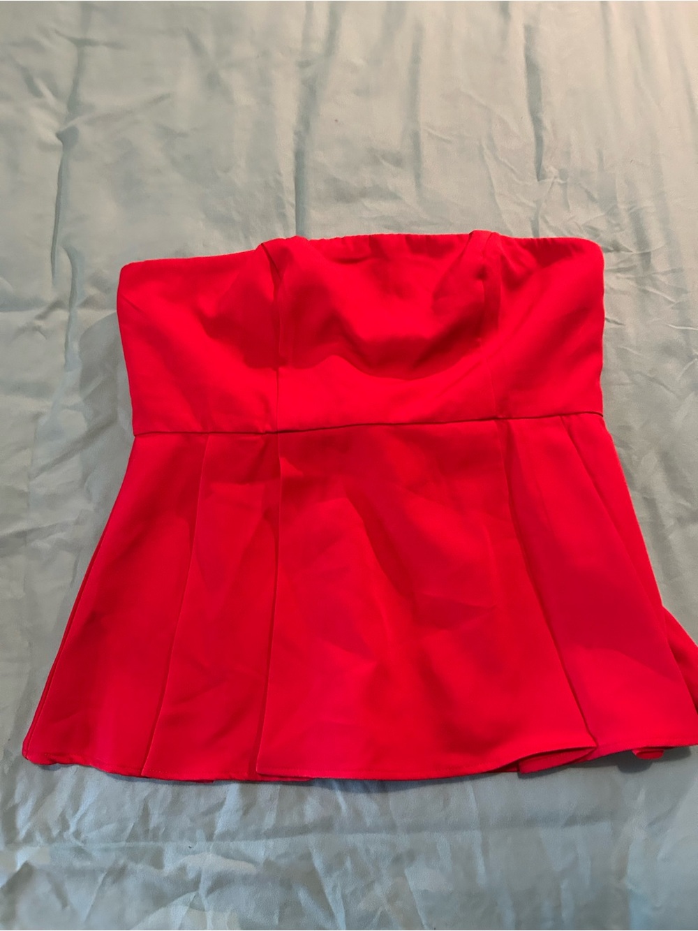 NEW Fashion Nova red Strapless Peplum Top
